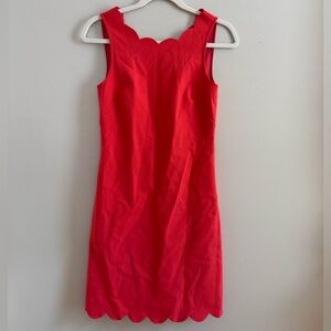 J. Crew Vibrant Red Scalloped Dress